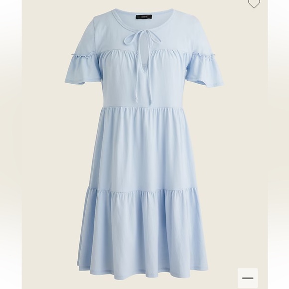 J Crew Blue Broken In Jersey Tiered Mini Dress Size S - Picture 2 of 6